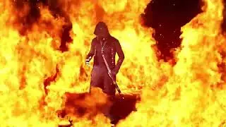 Surrounded by flames