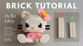 How to Build Hello Kitty (Sitting) | DIY Bricks Puzzle Building Blocks Tutorial Z61130 (6 Sections)