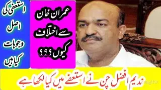 #NadeemAfzalChann #PTI Why Nadeem Afzal Chan Resigns From PTI