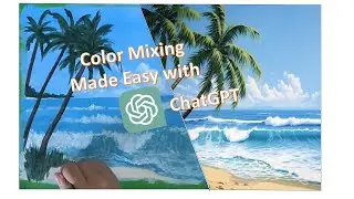 Acrylic Painting for Beginners: Color Mixing Made Easy with ChatGPT - Oceanview with Coconut tree