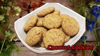 Coconut Cookies Recipe | eggless Coconut Biscuit Recipe