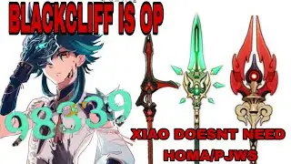 Xiao Blackcliff R1 Crowned,FULL POWER F2P DMG SHOWCASE -Genshin Impact