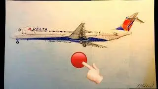 Drawing a spotting photo taken by Redriveraviation! Speed drawing Delta Airlines MD-88 Airlplane.