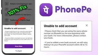 Unable to add account problem in Phonepe | Phonepe me bank account add nhi ho rha hai |