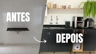 Kitchen transformed with leftover wardrobe parts.