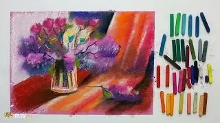 Dry Pastel Drawing Course for Beginners. Lesson 3-1. Lilac.
