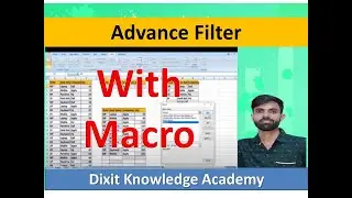 Advance Filter In excel With Macros in Hindi #advanceFilter #excel