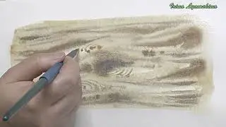 How to Paint Wood Texture Easily Using "Pinax" Granular Watercolor