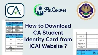 Live Procedure - How to Download CA Student Identity Card in Self Service Portal ( SSP ) - FinCourse