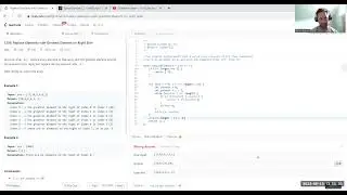 1299. Replace Elements with Greatest Element on Right Side - Javascript - Time: O(n^2) Space: O(1)