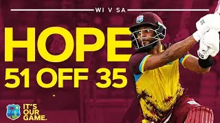 Power Hitting 🏏 | Shai Hope Hits 51 Off 35 Balls | West Indies v South Africa T20I