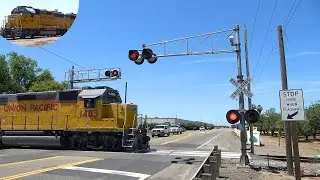 UP 1483 LRS51 Local At Winery - (CA-120) Yosemite Ave. Railroad Crossing, Escalon/Ripon CA