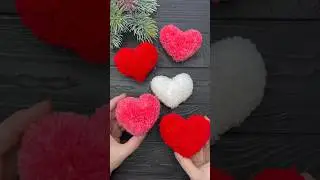Easy Pom Pom Heart Amazing Craft Ideas with Wool Valentine's Day Craft