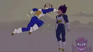 Trunks tries to stop vegeta. (SFM Invincable MEME)