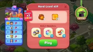 Gardenscapes Level 659 Walkthrough "No Boosters Used"
