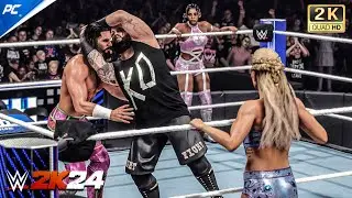 WWE 2K24 Most Epic Mix Gender Match EVER! KO & Charlotte Flair vs. Seth Rollins & Bianca Belair