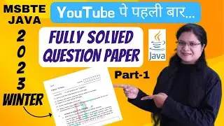 Fully Solved MSBTE 2023 Winter JAVA Question paper- Part 1| Padho Engineering