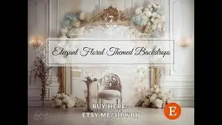 Set of 30 Elegant Floral Themed Digital Background Images, Wedding Backdrop, Romantic, Art, photos