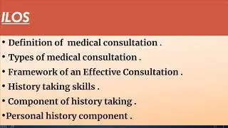 managing of consultation & history taking