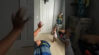 son teaches baby to say hi #shorts