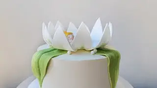 Лотос из мастики для украшения торта.