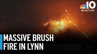 Massive brush fire in Lynn as dry conditions continue
