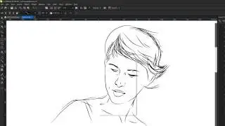 CorelDRAW Speedpaint: sketching portrait, скетч портрета с фиалками