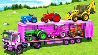 TRANSPORT ZETOR & JCB LOADER & UNIVERSAL & PORSCHE MINI TRACTORS vs RAMPS & MAN TRUCK - FS22