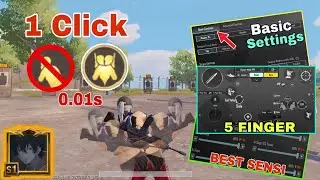 New Conqueror 5 Finger FASTER PLAYER SETTINGS/CONTROLS CODE | Perfect Settings Pubg Mobile | BGMI