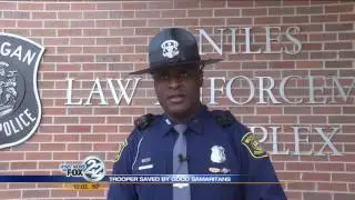 Michigan state trooper describes how two Good Samaritans saved his life