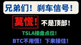 【美股嘉可能】大盘出现刹车信号！莫慌！不是顶部！TSLA接盘点位！BTC不用慌！下来就接！兄弟们注意啦！高位震荡开始考验钱包了！QQQ SPY MSTR COIN CLSK MARA TSLA TNA