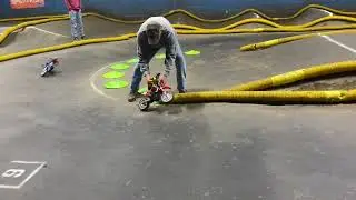 We started running the Losi Pro Moto on the indoor Oval track.