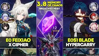 E0 Feixiao x Cipher & E0S1 Blade Hypercarry | Memory of Chaos 12 | Honkai Star Rail 3.8