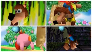 Laid-Back Animals | Banjo & Kazooie Full Moveset (Taunts, Kirby Hat & More) | Smash Remix
