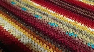 ВЯЗАНЫЕ ПЛЕДЫ ИЗ ОСТАТКОВ ПРЯЖИ/ несложно и красиво