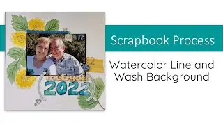 Scrapbook Process Watercolor Line Wash Background