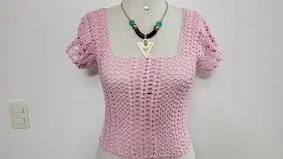 BLUSA EM CROCHÊ ECONÔMICA TODOS OS TAMANHOS.