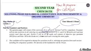How to prepare for CHEM 201TH? || BSc 2nd year #bsc #hpu #exam #2024