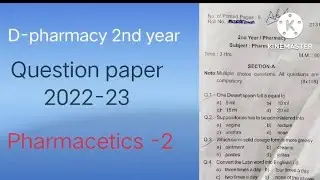 D-pharma 2nd year old question paper pharmaceutics-2 #aicte #hstes #pci #pharmacist