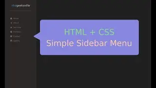 HTML CSS - Simple Sidebar Menu