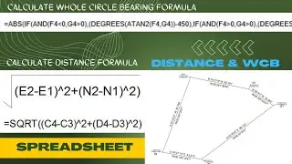How to calculate distance and azimuth by excel sheet