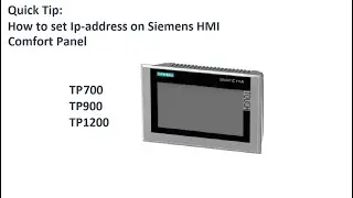 Setting ip address on Siemens HMI, TP700 comfort panel