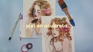 misma ilustración dos versiones 🌷 tonos de piel + acuarela + subtonos