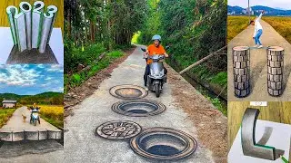 How to Paint The 3D Like Real, Painting 3D on The Road For Fun