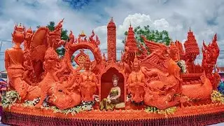 ขบวนแห่เทียนคุ้มวัดจำปา งานประเพณีแห่เทียนเข้าพรรษา อ.ประโคนชัย จ.บุรีรัมย์