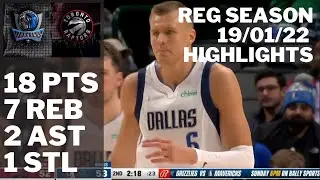 Kristaps Porzingis vs. Raptors: 18 pts, 7 reb, 2 ast HIGHLIGHTS 2021/22 Reg Season [19.01.22.]