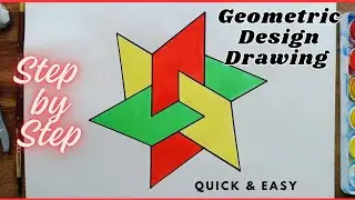 Most Easy Geometrical Design Drawing In Circle_ Geometric Patterns Drawing 