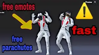 Free emotes and parachute of pubg mobile/ without UC free UC and more/ all details of emotes