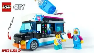 Unique Cartoonish Appearance of PENGUIN SLUSHY VAN. LEGO #60384  / Speed Build Review