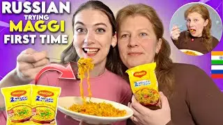 I cooked MAGGI for my MOM 👩 Trying Indian Noodles for the First Time 🇮🇳🍝
